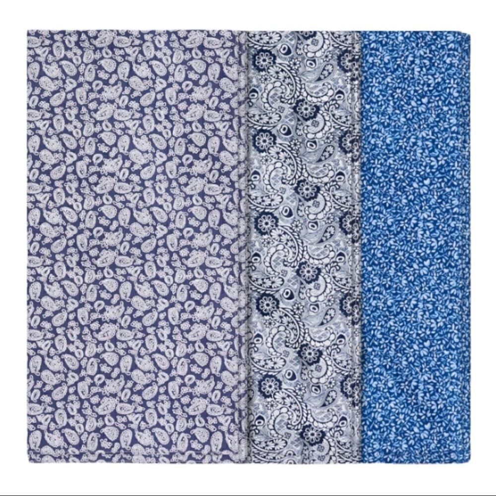 Perry Ellis Portfolio Men's Assorted 3 Pack of Blue Bandanas New